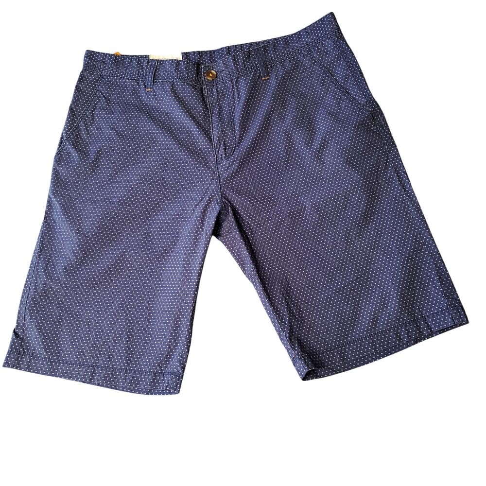 WRK Materials Co Chino Shorts MENS SIZE 34 Navy Polkadot Golf Summer Party Dress